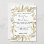 Invitation Verdure botanique Eucalyptus Mariage élégant (Devant)