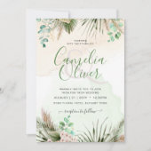 Invitation Verdure botanique Eucalyptus Pampas Mariage en her (Devant)