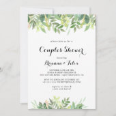 Invitation Verdure Botanique Feuillage Couples Douche (Devant)