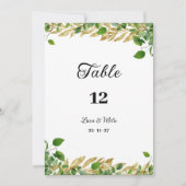 Invitation Verdure botanique feuillage doré Nombre de tableau (Devant)