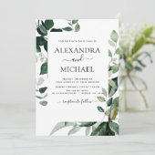 Invitation Verdure botanique Foliage Aquarelle Mariage Invi (Debout devant)
