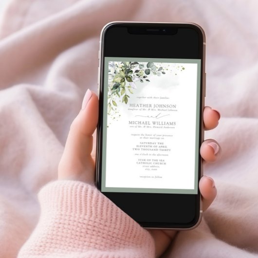 Invitation Verdure botanique formelle Aquarelle florale