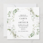 Invitation Verdure Botanique Mariage élégant (Devant)