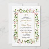 Invitation Verdure botanique Monogam Mariage de Noël (Devant)