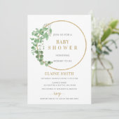 Invitation Verdure Botanique Or Genre Baby shower neutre (Debout devant)