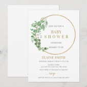 Invitation Verdure Botanique Or Genre Baby shower neutre (Devant / Derrière)