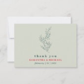 Invitation Verdure Botanique Rouge Floral merci (Devant)