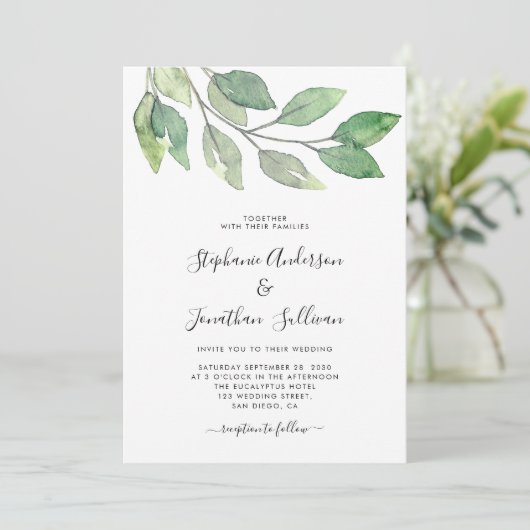 Invitation Verdure botanique rustique (Debout devant)