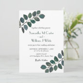 Invitation Verdure botanique rustique Eucalyptus (Debout devant)
