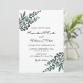 Invitation Verdure botanique rustique Eucalyptus (Debout devant)
