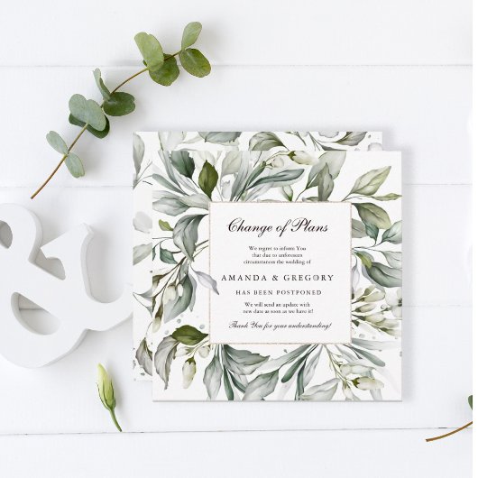 Invitation Verdure carré Changement de plan Annonces