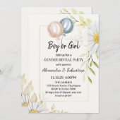 Invitation Verdure Chrysanthemum Révélation de genre (Devant / Derrière)