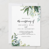 Invitation Verdure Classique Feuilles tropicaux Le Mariage de (Devant)