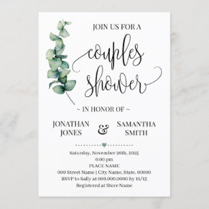 Invitation Verdure Couples Douche Wedding shower minimaliste