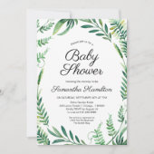 Invitation Verdure couronne Baby shower botanique moderne (Devant)