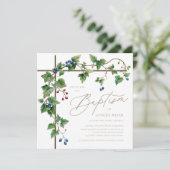 Invitation Verdure Croix d'or recouvert Baptême de script d'o (Debout devant)