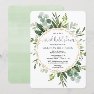 Invitation Verdure de douche nuptiale virtuelle eucalyptus d'