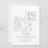 Invitation Verdure d'eucalyptus assourdie Typographie sarcell (Devant)