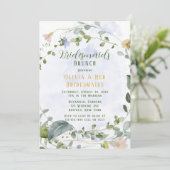 Invitation Verdure Dusty Blue Fleur sauvage Bridesmaids Brunc (Debout devant)
