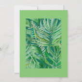 Invitation verdure émeraude pluie tropicale mariage nuptiale (Dos)