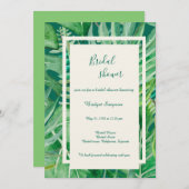 Invitation verdure émeraude pluie tropicale mariage nuptiale (Devant / Derrière)