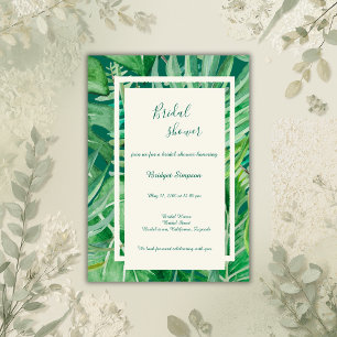 Invitation verdure émeraude pluie tropicale mariage nuptiale