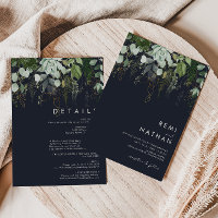 Verdure et feuille d'or | Tout en un bleu marine