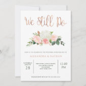 Invitation Verdure et fleurs roses | Anniversaire de mariage (Devant)