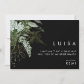 Invitation Verdure et Noir Or | Fiche de proposition de Bride (Dos)