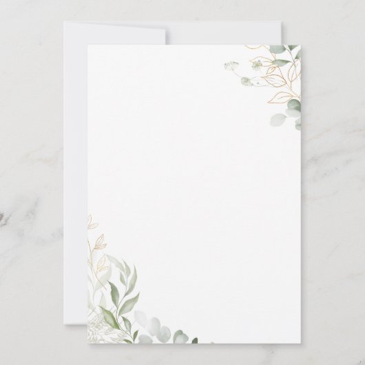 Invitation Verdure et or | Brunch et bulle (Dos)