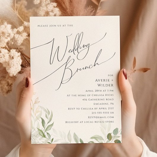 Invitation Verdure et or | Brunch Mariage