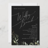 Invitation Verdure et or | Brunch Mariage noir (Devant)