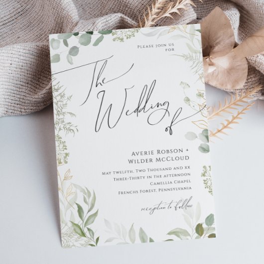 Invitation Verdure et Or Le Mariage de