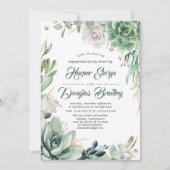 Invitation Verdure et or | Rustic Garden Engagement Party (Devant)