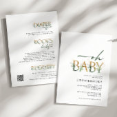 Invitation Verdure et or tout en un Baby shower