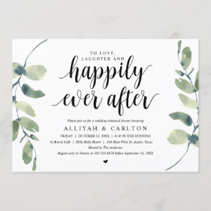 Invitation Verdure Eucalyptus, Dîner de Répétition de Mariage