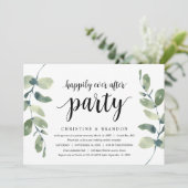 Invitation Verdure Eucalyptus, Encre Noire, Mariage Intime (Debout devant)