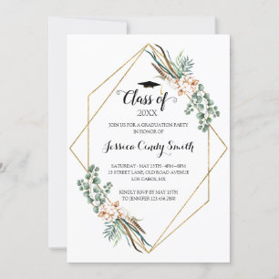 Invitation Verdure Eucalyptus Feuilles Cadre photo Graduation