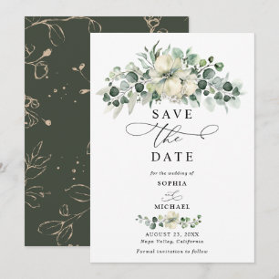 Invitation Verdure Eucalyptus Mariage Économisez la Date