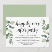 Invitation Verdure Eucalyptus, Noir, Mariage Elopement (Devant / Derrière)