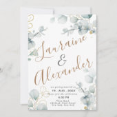 Invitation Verdure eucalyptus vert floral jardin (Devant)