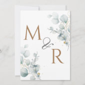 Invitation Verdure eucalyptus vert floral jardin (Dos)