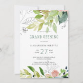 Invitation Verdure feuillage chic salon de beauté grand ouver (Devant)