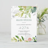 Invitation Verdure feuillage chic salon de beauté grand ouver (Debout devant)