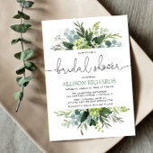 Invitation Verdure feuillage moderne douche nuptiale
