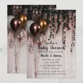 Invitation Verdure Feuille Rose Gold Lights & Ivy Baby shower (Devant / Derrière)