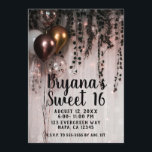 Invitation Verdure Feuille Rose Gold Lights Rustic Sweet 16<br><div class="desc">Customisez pour tout événement.</div>