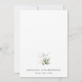 Invitation Verdure, feuilles d'eucalyptus, Boho, Anniversaire (Dos)