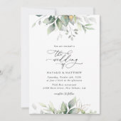 Invitation Verdure, Feuilles d'Eucalyptus, Mariage botanique (Devant)