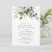 Invitation Verdure, Feuilles d'Eucalyptus, Première Sainte Co (Debout devant)